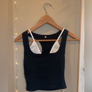 two toned tank with bralette 💙🤍